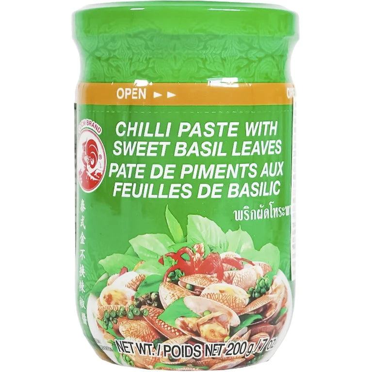 Cock Brand Chili Paste with sweet basil leaves 鸡牌金不换辣酱 200克