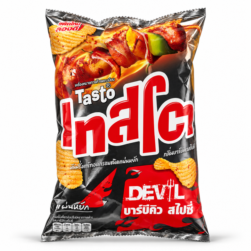 Tasto Räfflade Potatischips med Stark Barbecuesmak 69g