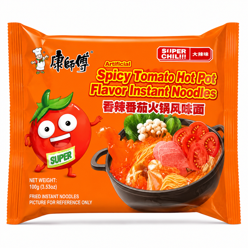 Baixiang Noodles with Bold Tomato Hot Pot Flavor 123g
