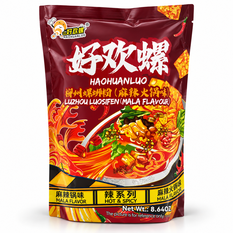 Haohuanluo Liuzhou Luosifen med Mala Hot Pot-smak 245g