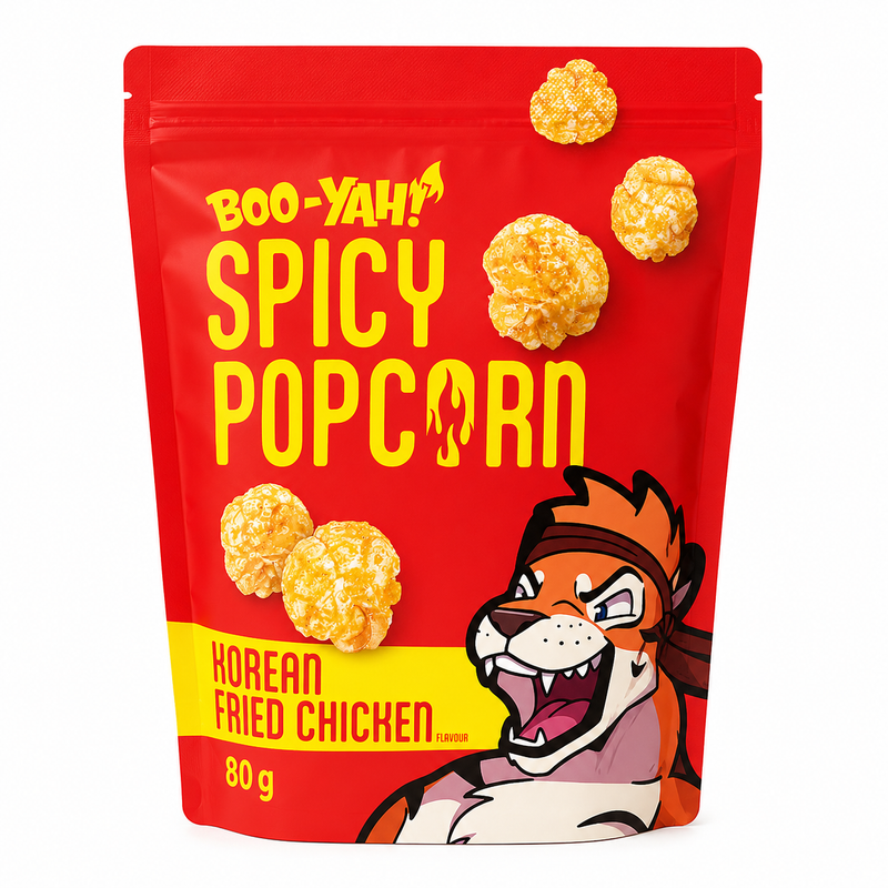 Boo-Yah! Stark Popcorn med Koreansk Friterad Kycklingsmak 80g