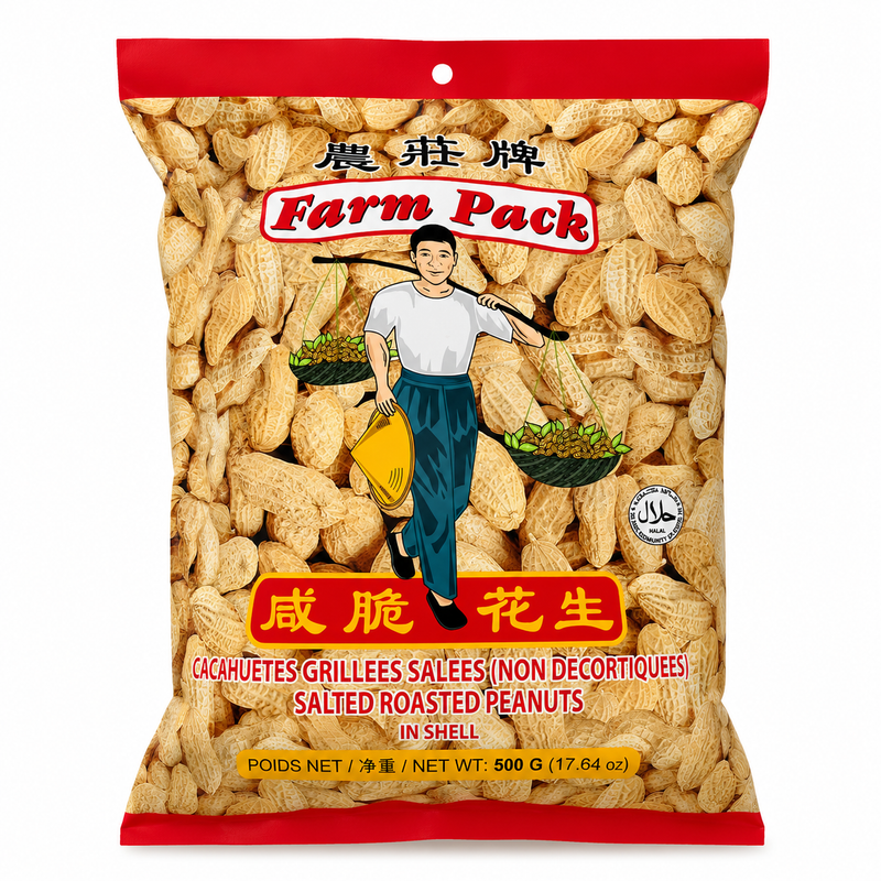 Farm Pack Saltrostade Jordnötter med Skal 500g