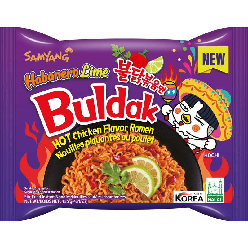 Samyang Hot Chicken Flavor Ramen Habanero Lime 三养牌辣鸡干拌面哈瓦那辣椒柠檬味 135g