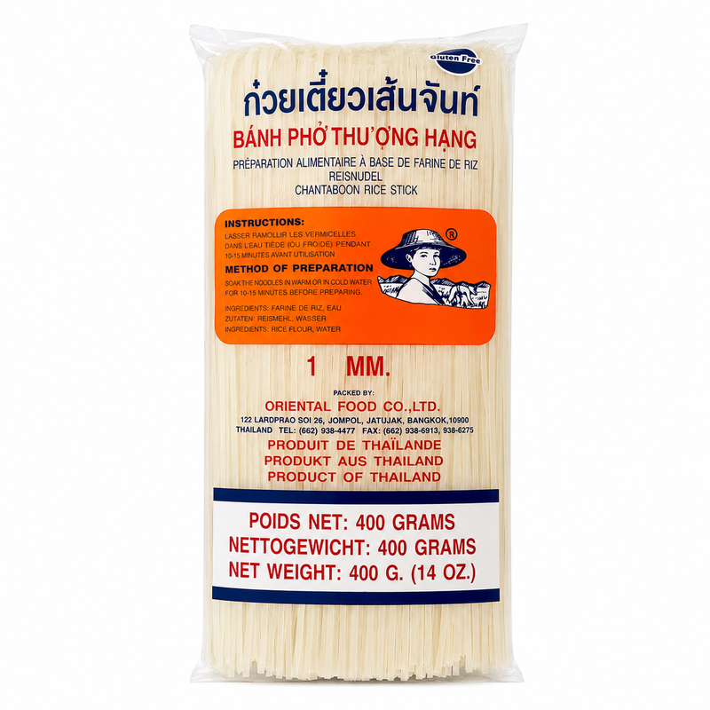 Oriental Food Risnudlar 1 mm (Thai Rice Sticks) 400g