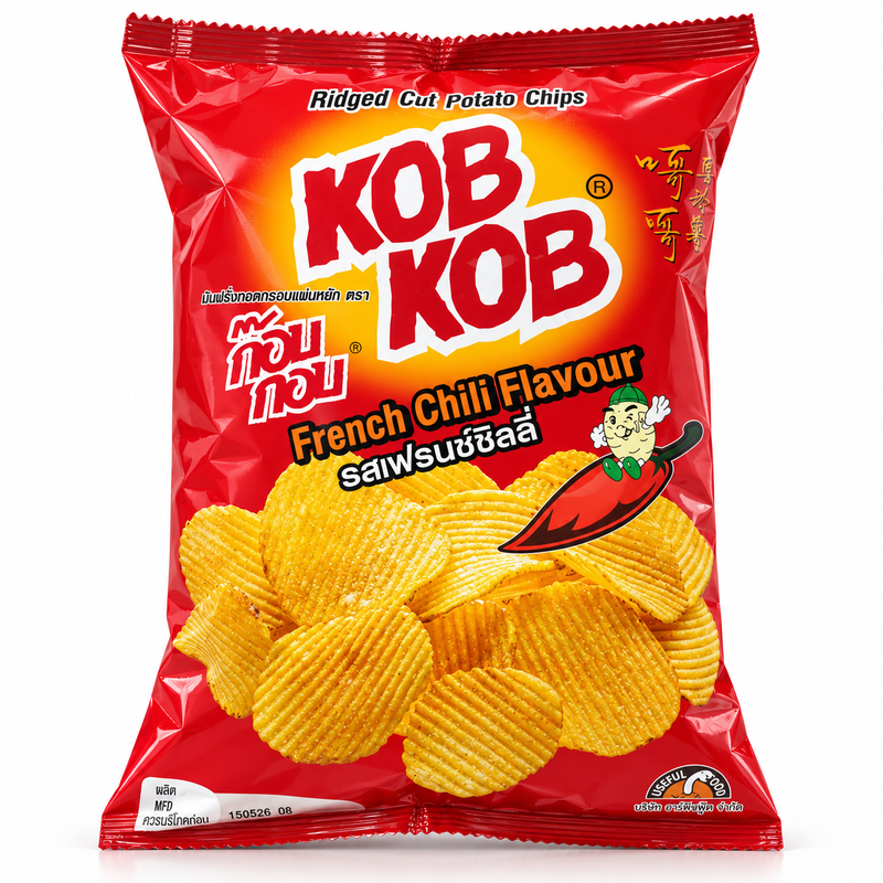 Kob Kob Räfflade Potatischips med Fransk Chilismak 48g
