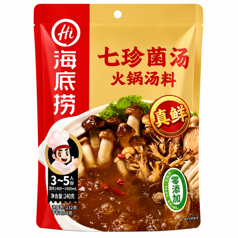 Haidilao Hot Pot-buljong med Sju Sorters Svamp 240g