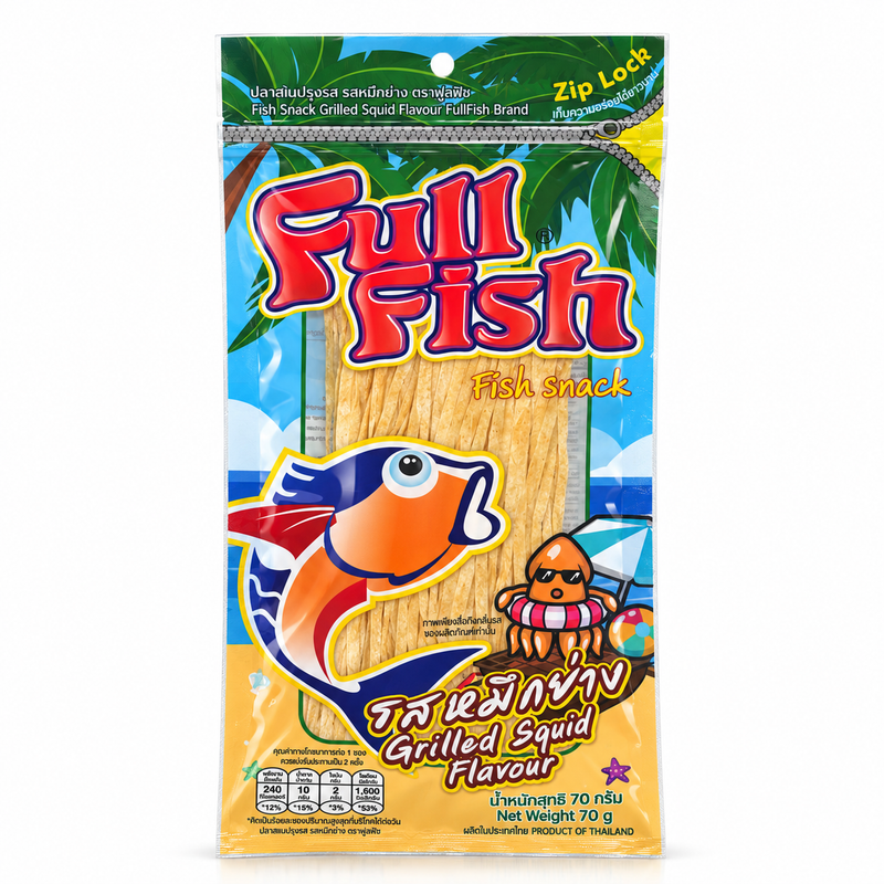 Full Fish Fisksnack med grillad bläckfisksmak 70g