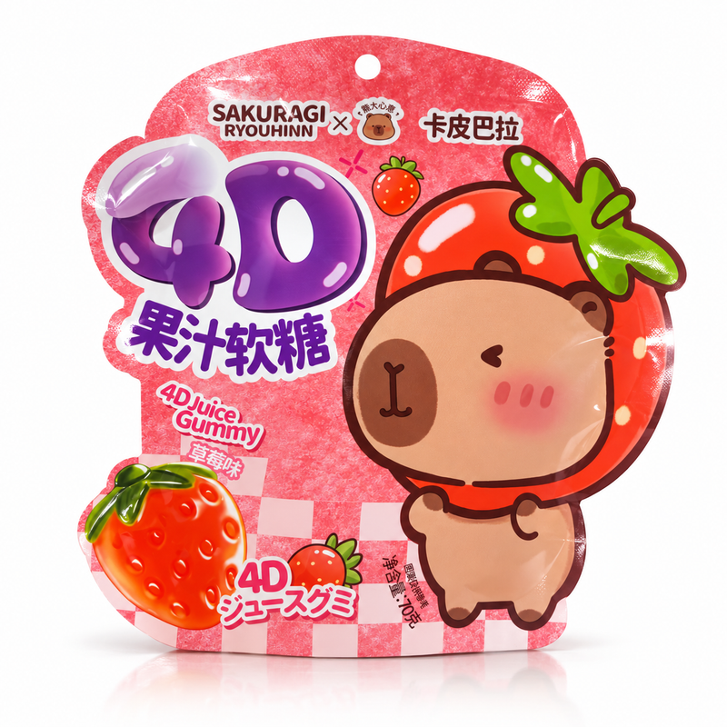 Sakuragi Ryouhinn 4D Jordgubbsgummi 70g