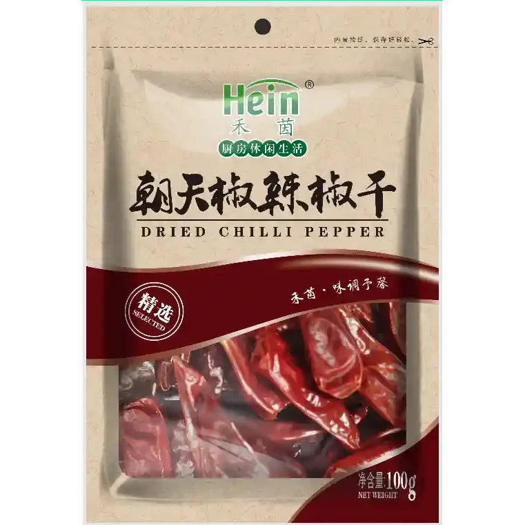 Hein Dried Chilli Pepper (Facing Heaven) 禾茵朝天椒辣椒干 100克