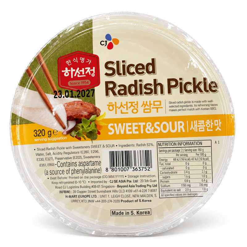 CJ Söt-sur skivad inlagd rättika 320g
