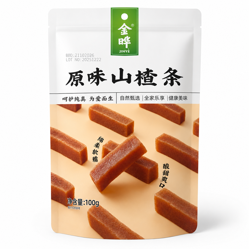 Jinye Hagtornsstrips original med socker 100g
