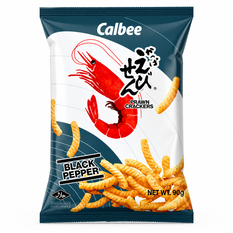Calbee Räkchips med svartpepparsmak 90g