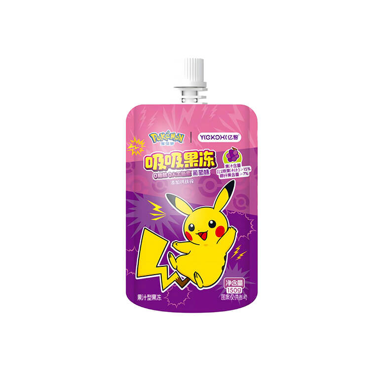 YICOH × Pokémon Grape Flavored Fruit Drink in a 150g Pouch