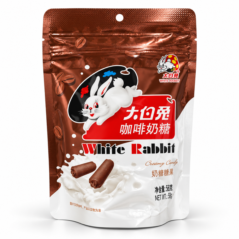 White Rabbit Krämigt Mjölkgodis med Kaffesmak 58g