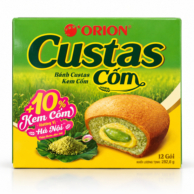 Orion Custas Riskaka med Grönt Ris & Vaniljkräm 282,6 g