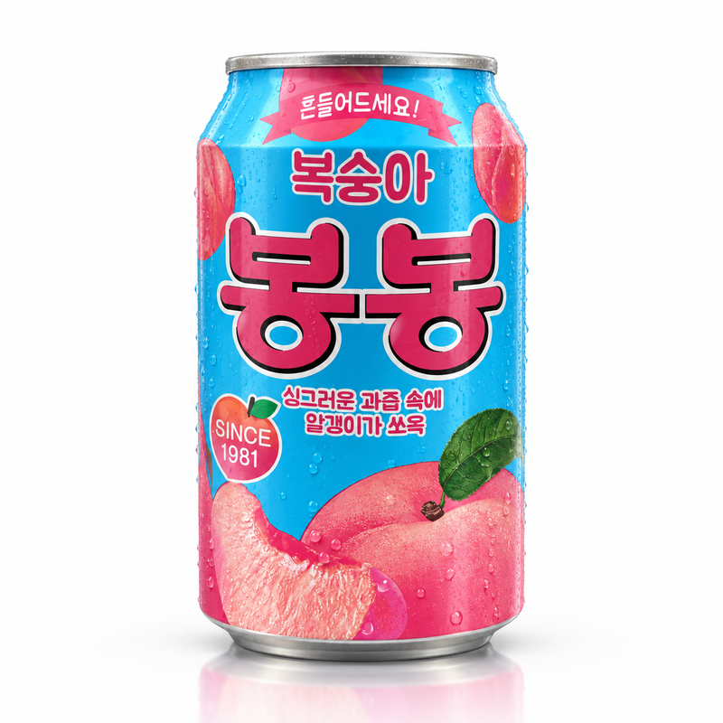 Haitai Bon Bon Peach Juice with Fruit Pieces 340ml