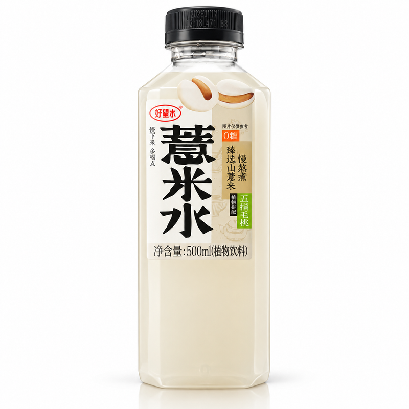 HaoWangShui Dryck med Job’s Tårar & Femfingerpersika 500ml