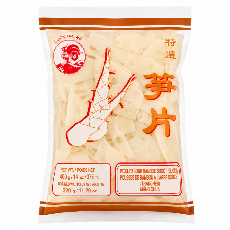 Cock Brand Pickled Sour Bamboo Shoot Slices 400g