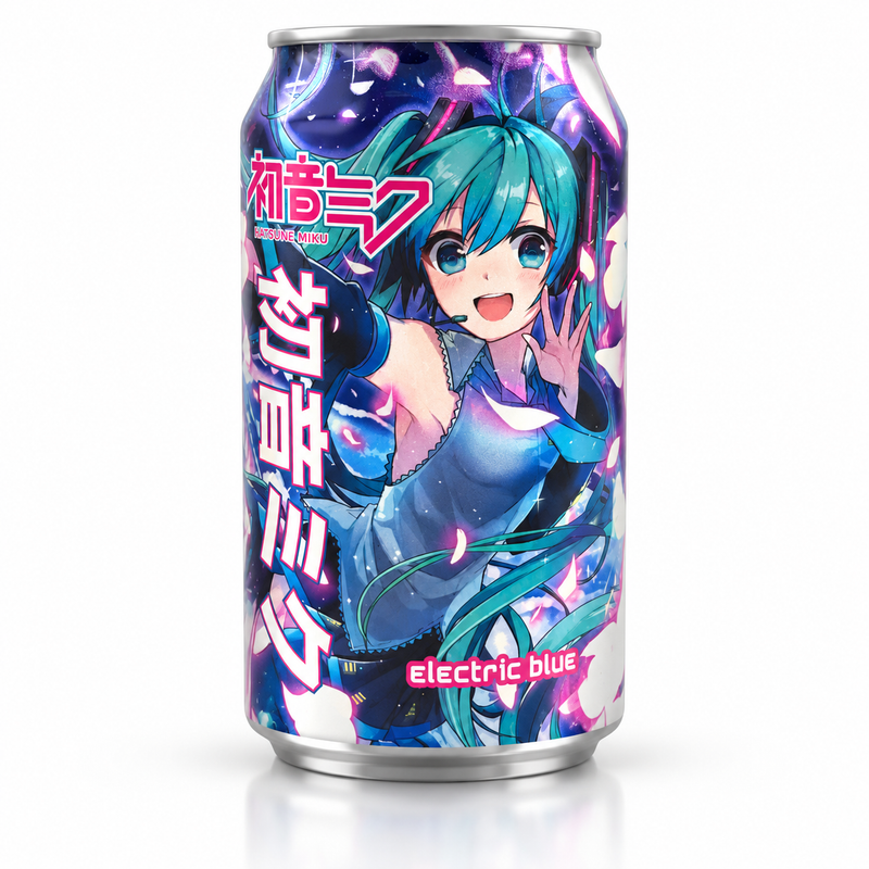 Hatsune Miku Electric Blue Kolsyrad Blåbärsdryck 330ml