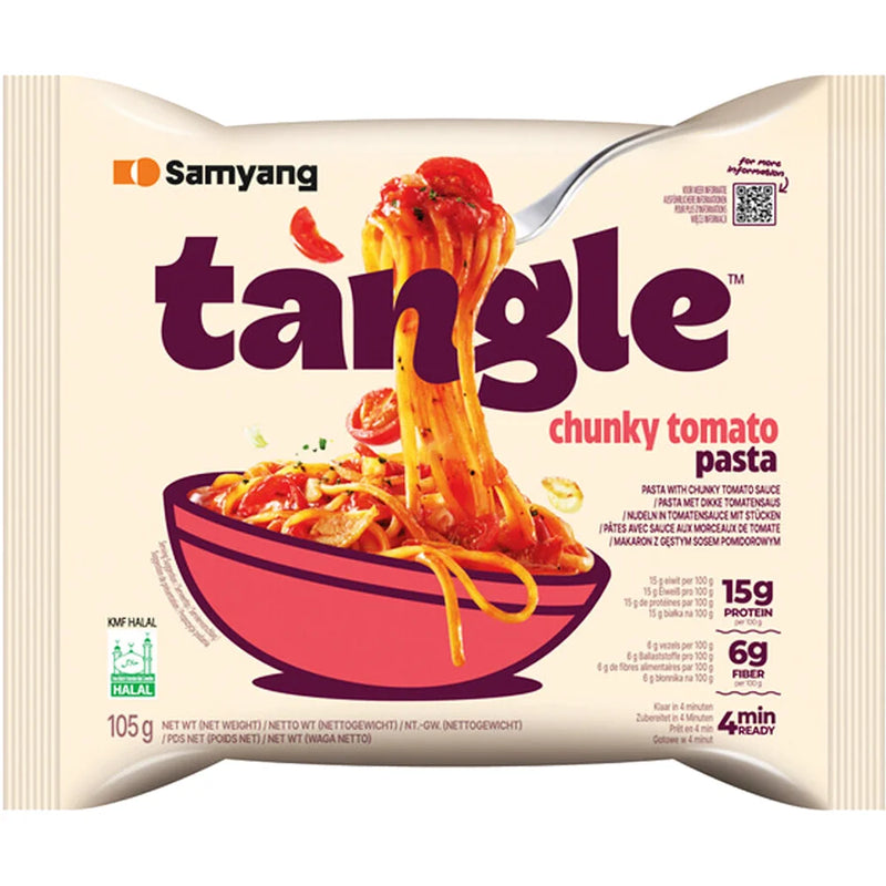 Samyang Tangle Chunky Tomato Flavoured Pasta 105g - Korean-Style Rich Tomato Flavoured Pasta