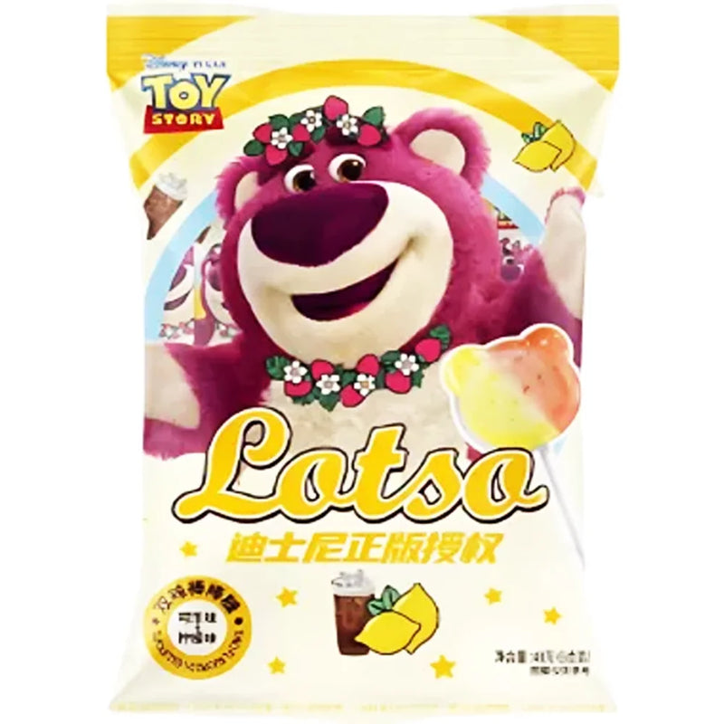 Lotso Coca Lemon Lollipop Candy 迪士尼草莓熊可乐柠檬味棒棒糖 48g