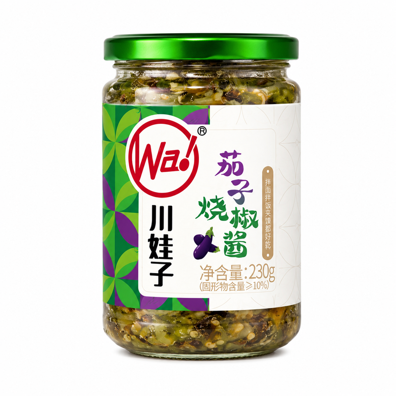 Chuanwazi Sichuan-stil Aubergine- och Grillad Chilisås 230 g