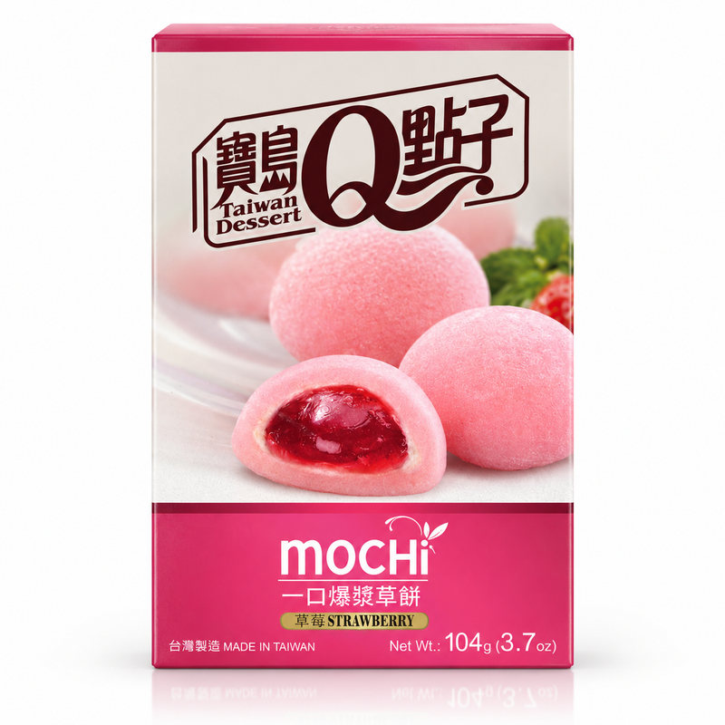 Taiwan Dessert Q Mochi med jordgubbssmak 104g