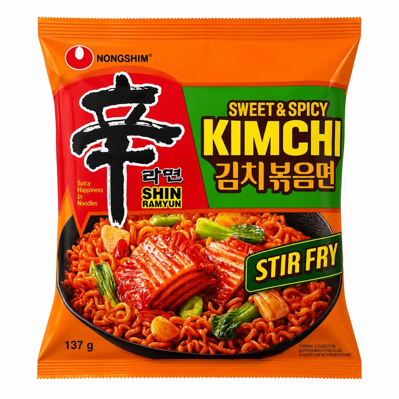 Shin Ramyun Söt & Stark Kimchi Woknudlar 137g