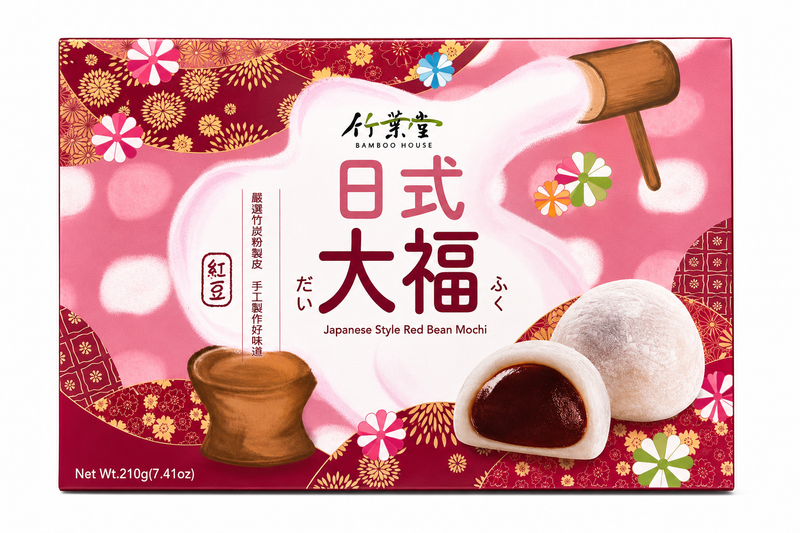 Bamboo House Japansk Mochi med Rödbönsfyllning 210g
