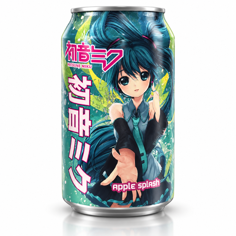 Hatsune Miku Apple Splash Kolsyrad Äppeldryck 330ml
