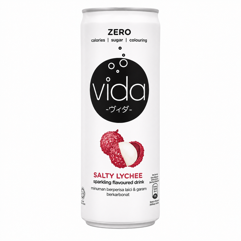 Vida Sockerfri Kolsyrad Dryck med Salt Litchismak 325ml