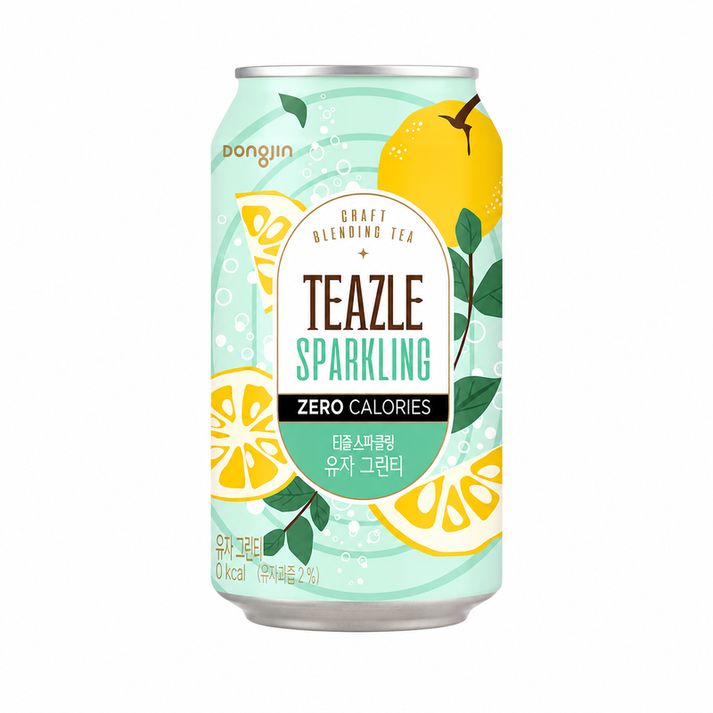 Woongjin Teazle Yuzu Grönt Te Zero Calories 340ml