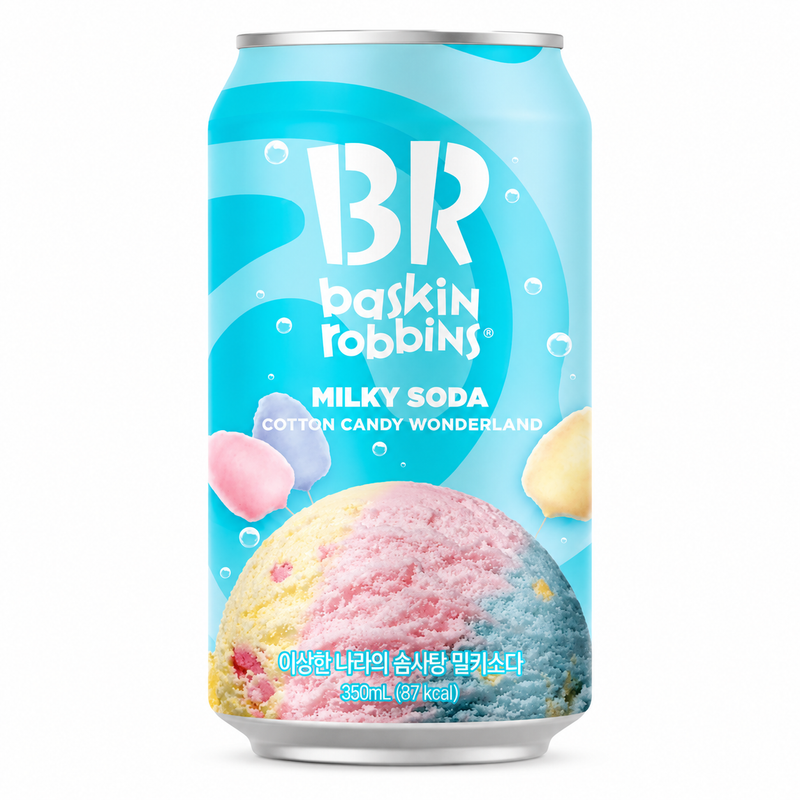 Baskin Robbins Kolsyrad mjölkdryck med sockervaddssmak 350ml