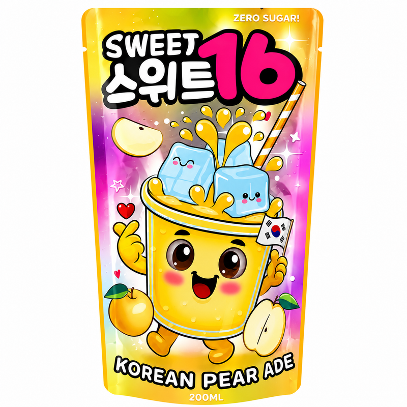 Sweet 16 Koreansk Päronade Dryck Zero Sugar