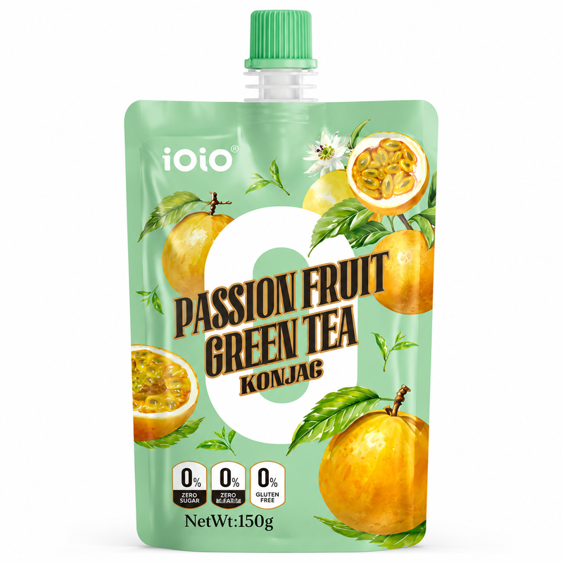 IOIO Konjakgelé med smak av passionsfrukt och grönt te 150g