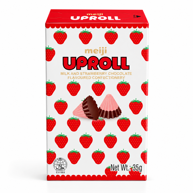 Meiji Uproll Jordgubbschoklad 35g