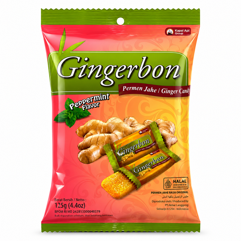 Gingerbon Ingefärsgodis med pepparmintsmak 125 g