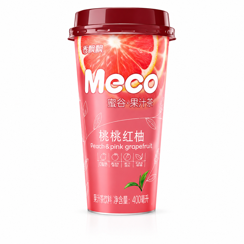 Xiang Piao Piao MECO Fruktte med persika och röd grapefrukt 400ml