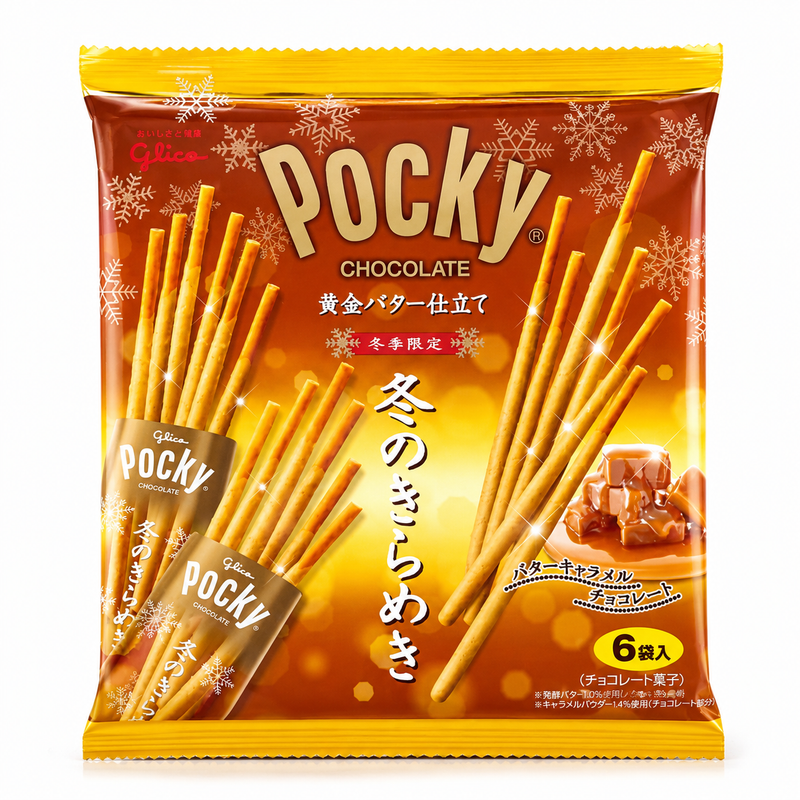 Glico Pocky Butter Caramel Chocolate 6-pack 144 g