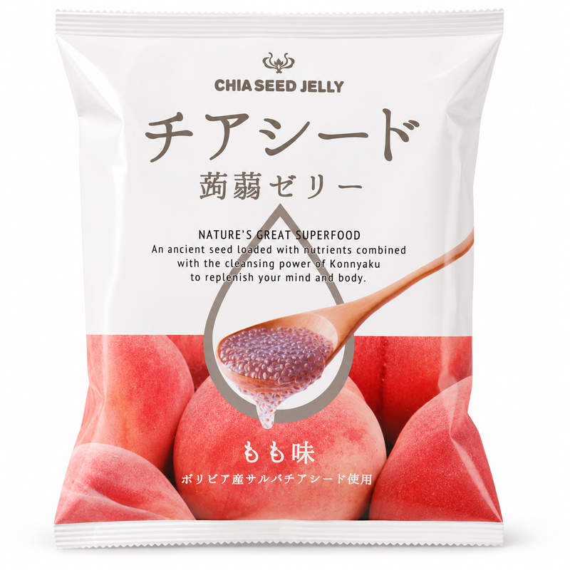 Wakashou Chia Seed Jelly Peach Flavor 日本奇亚籽白桃味蒟蒻羹 165克