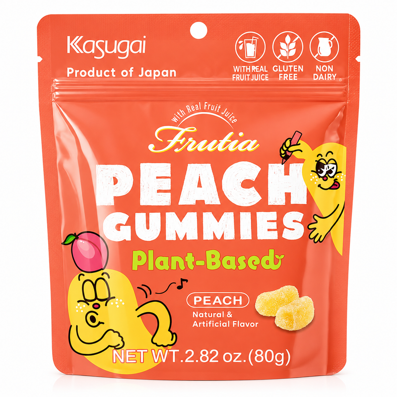 Kasugai Frutia Gummigodis med Persikosmak 80g