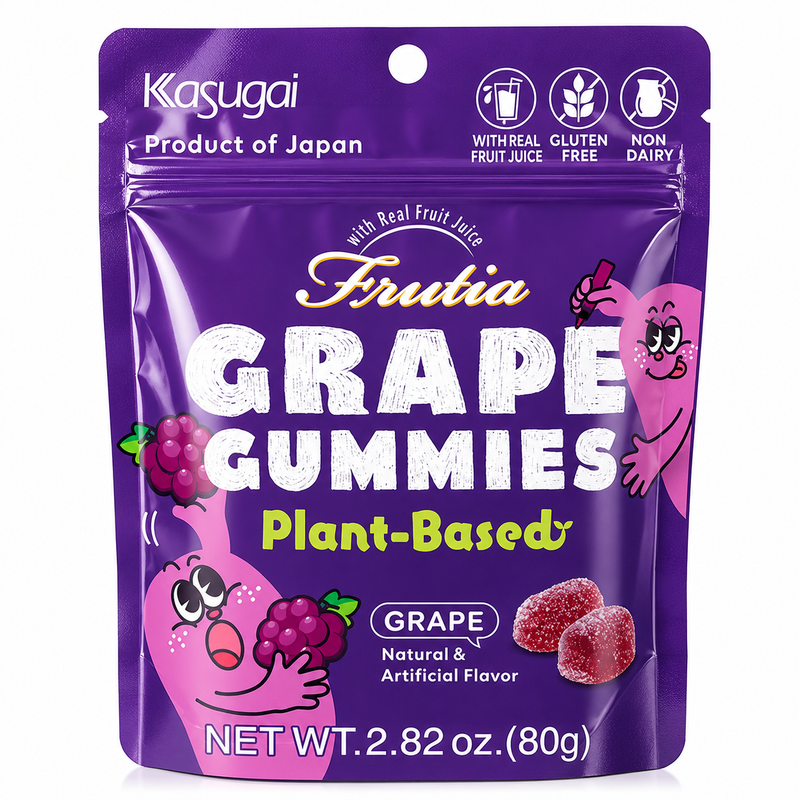 Kasugai Frutia Gummigodis med Druvsmak 80g