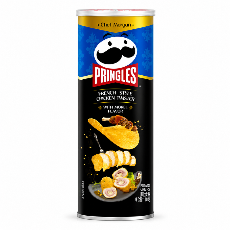 Pringles Potatischips med fransk kycklingrulad och murkelsmak 80g