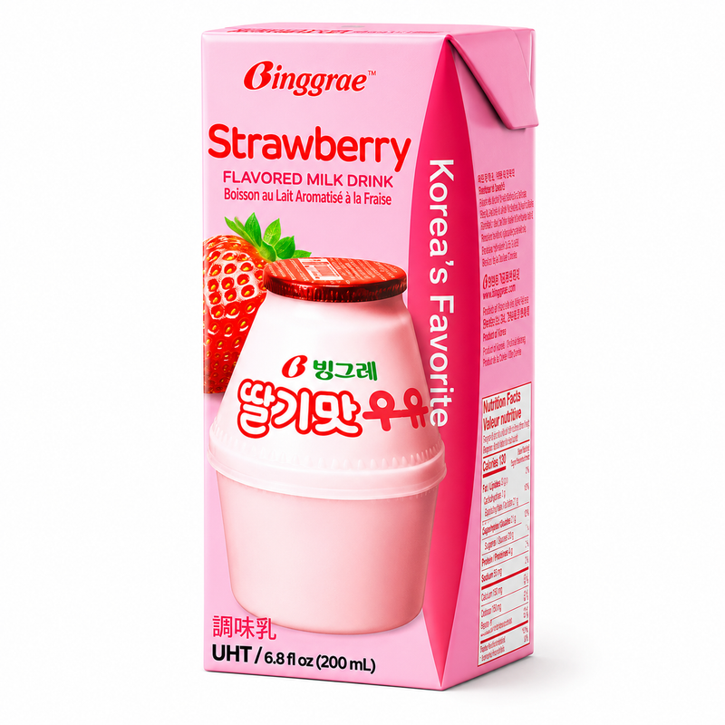 Binggrae Jordgubbsmjölkdryck 200ml