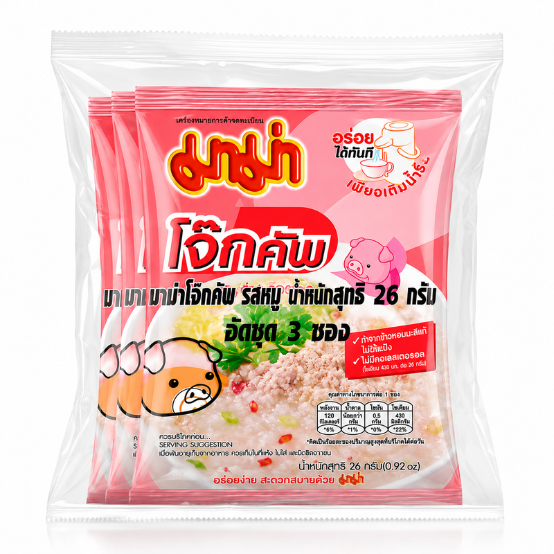 Mama Jok Snabb Risgröt Fläsksmak 3pcs 78g