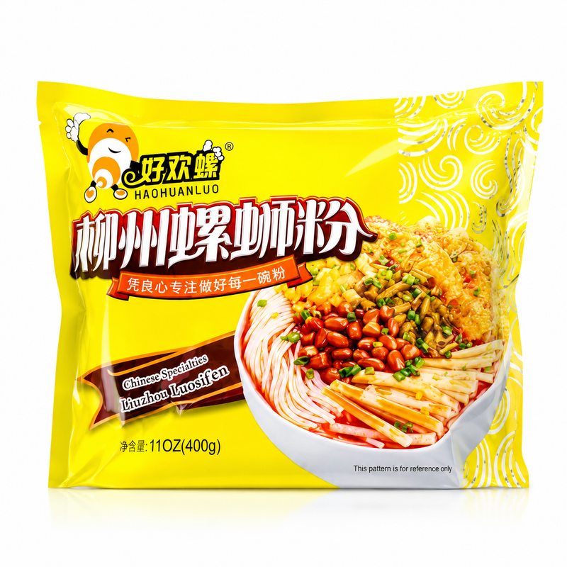 Haohuanluo Liuzhou Luosifen Risnudlar med Snigelsoppa och Inlagda Tillbehör 400g