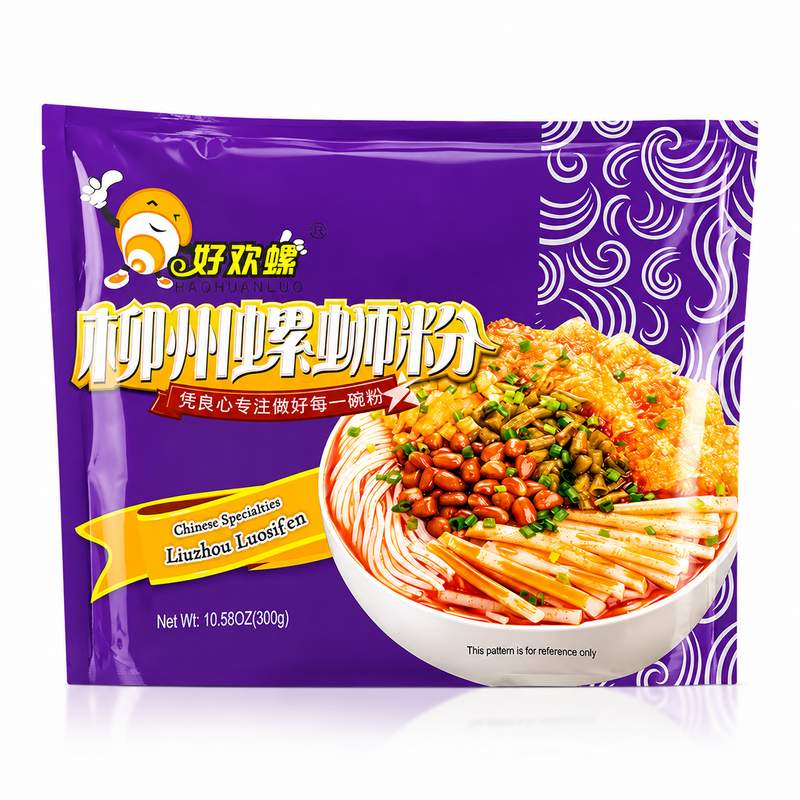 Haohuanluo Liuzhou Luosifen Risnudlar med Snigelsoppa och Inlagda Tillbehör 300g