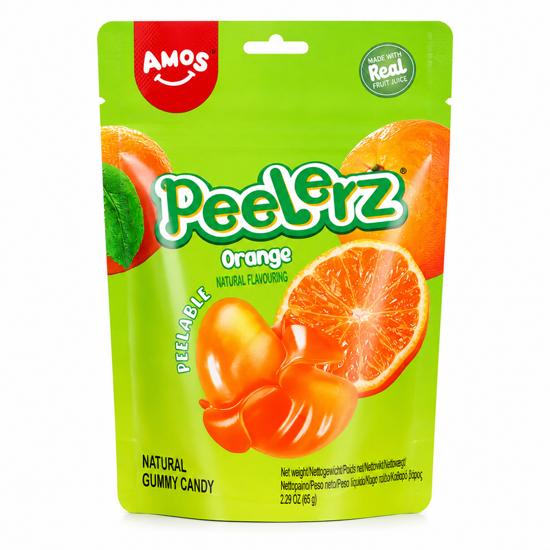 AMOS Peelerz Fruktgodis med Apelsinsmak 65g