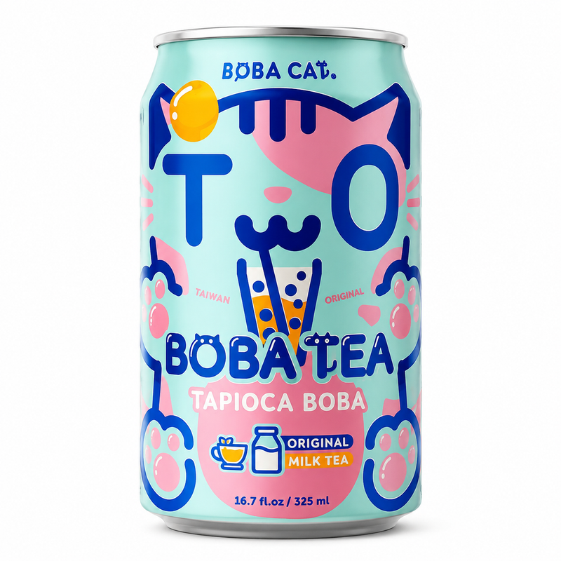 Boba Cat Original Milk Tea med Tapiokapärlor 315ml