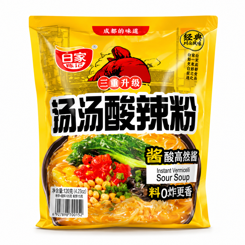 Baijia Snabb Vermicelli med Sur Soppsmak 102g